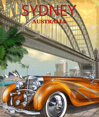 Vintage Sydney, Australia poster.