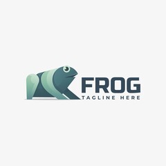 Vector Logo Illustration Frog Gradient Colorful Style.