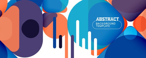 Modern geometric round shapes and dynamic lines, abstract background. Vector illustration for placards, brochures, posters and banners