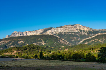 Landscape at Montmaur en Diois in Vercors, French Alps, France