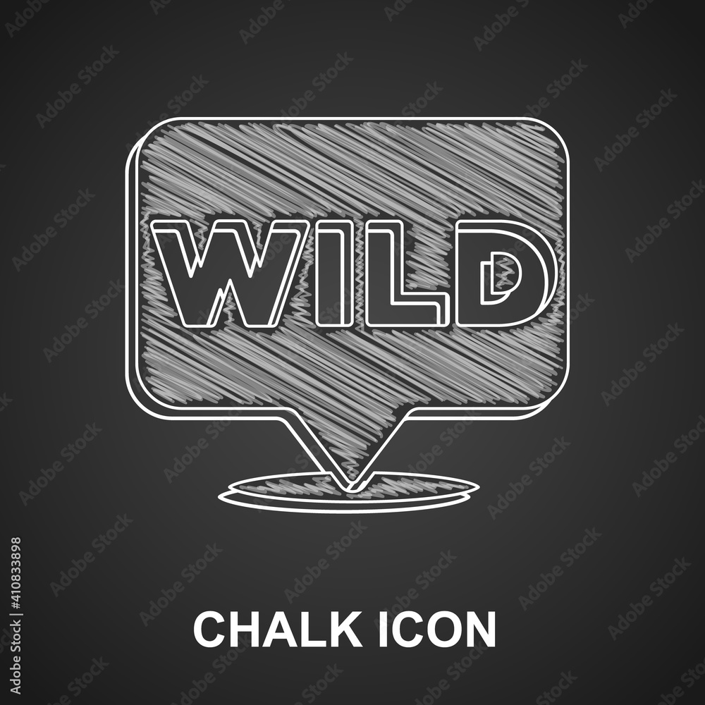 Poster chalk pointer to wild west icon isolated on black background. western signboard, message board, sign