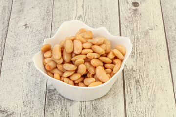 White beans kidney in the bowl