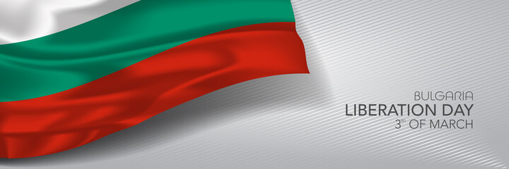 Bulgaria liberation day vector banner, greeting card.