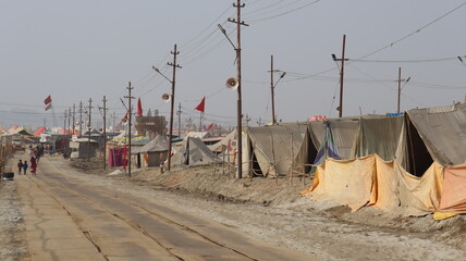 Prayagraj, Uttar Pradesh India- January 30 2021: A refugee camp set up by the international...