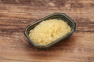 Raw basmati rice in the bowl