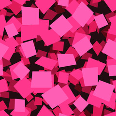 
seamless vector volumetric pattern of pink rectangular scraps in the form of pieces of paper in space