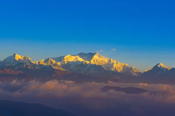 Photo sur Plexiglas Makalu Kanchenjunga, Kangchenjunga, Bouddha endormi, Kumbhakarna, Goecha, Pandim, everest, lhotse, vues de makalu lors d& 39 une randonnée de Sandakfu à Phalut