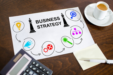 Business strategy concept on a paper