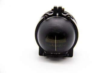 Aviation compass ki-13 isolated on white background. Antique old  compass KI-13. Bulls eye.