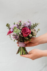 Festive bouquet for birthday, anniversary, wedding, valentine day, mother's day.