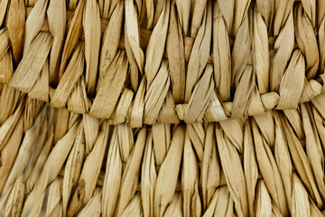 Wicker texture of an old basket close-up.Texture or background