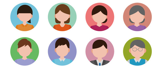 アイコン　老若男女　複数　イラスト