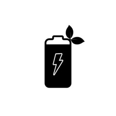 Eco battery icon isolated on white background
