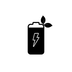 Eco battery icon isolated on white background