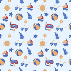 Seamless Summer Pattern Vector for banner