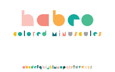 Habeo colorful display font minuscules with minimalistic shapes and color harmony - 410844036