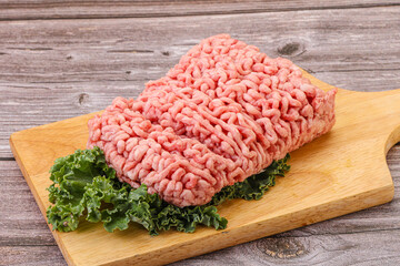Raw pork minced meat for cooking