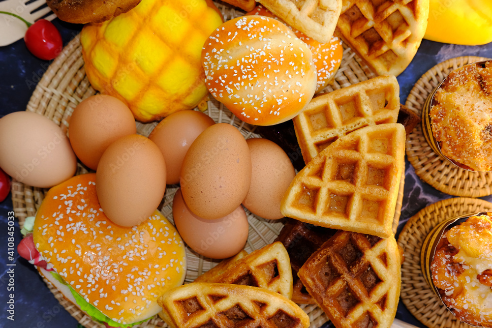 Canvas Prints bakery and cake on table background, homemade and healthy food