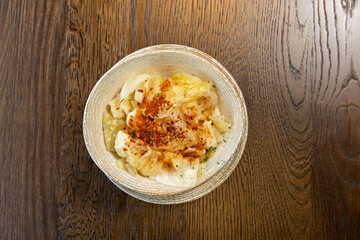 Sauerkraut salad with hot dry pepper