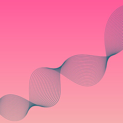 Blue geometric pattern on pink background. Beautiful geometric spiral