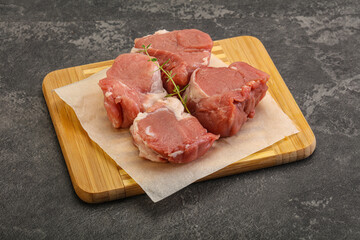 Raw pork tenderloin for cooking