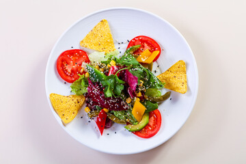 Vegetables salad with avocado