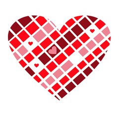  Funny checkered heart of pink, red, white and chocolate colors.