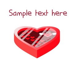 Packing in the form of heart with a transparent lid.