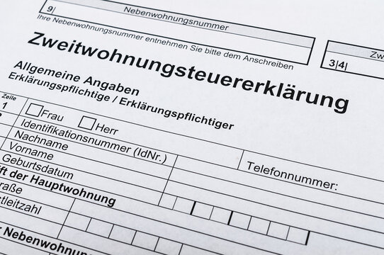 Zweitwohnungssteuererklärung Finanzamt Deutschland
