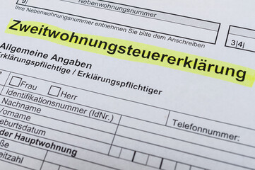 Zweitwohnungssteuererklärung Finanzamt Deutschland
