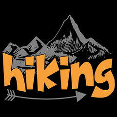 Mountain hiking vector svg shirt hiker equipment digital printable design.
