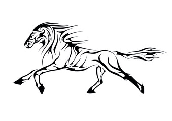 horse stallion speed runner abstract ethnic tattoo symbol sticker