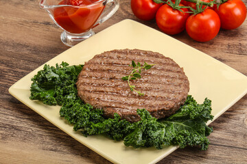 Grilled beef cutlet for burger