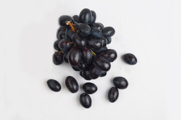 Black Grapes Image , Nashik , Maharashtra , India , Black Grapes With White Background