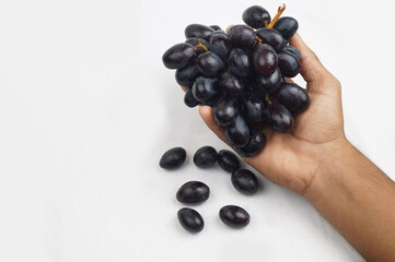 Black Grapes Image , Nashik , Maharashtra , India , Black Grapes With White Background