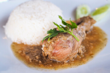 Thai Roast Chicken and Gravy serve with rice