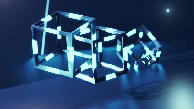 3d redner of automative sorting and delivery packages in darkstores. Modern shipping industry. AI dispatch post office loop video