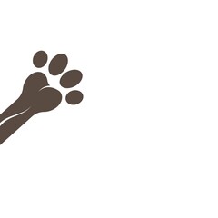 Fototapeta na wymiar paw bone vector icon of pet illustration design