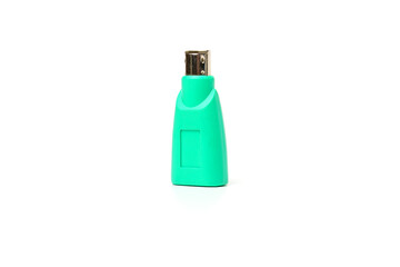 Adapter to ps 2 connector for USB isolated on white background.