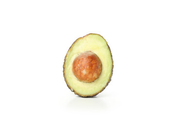 Half of fresh avocado isolated on white background
