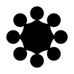 Vector flat style illustration of oversimplified graphic flower isolated on white background