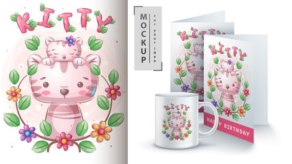 Cat and kitty - poster and merchandising.
