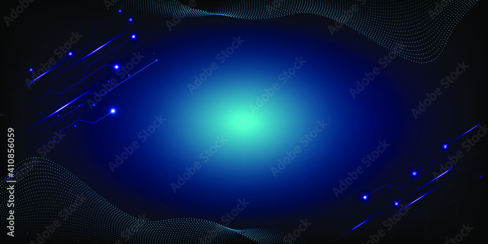 Poster futuristic digital circuit frame with grid empty space for background banner and wallpapers of high 