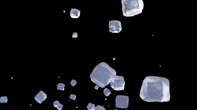 Many ice clusters Floated to collide and then fell.
