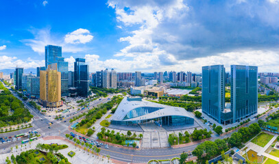 Naklejka na ściany i meble Urban Environment of Culture and Art Center of Huizhou City, Guangdong Province, China