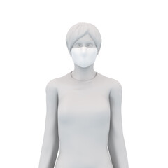 Woman Wear Face Mask, Surgical Mask