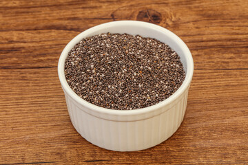 Seasoning chia seeds in the bowl