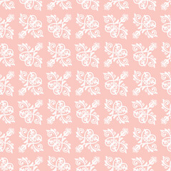 Classic seamless pattern. Damask orient pink and white ornament. Classic vintage background. Orient ornament for fabric, wallpaper and packaging