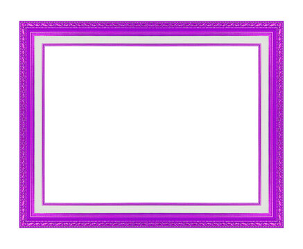Purple Picture Frame Isolate On White Background