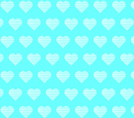 Vector seamless pattern Cell Heart backgrounds white color isolated on Light blue background